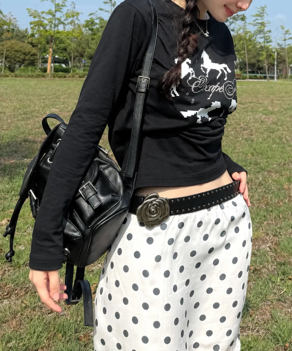 [lotsyou] Nostalgia Chubby ⭐️Non-Twinkle⭐️ Backpack - Leather Black (啞光款)
