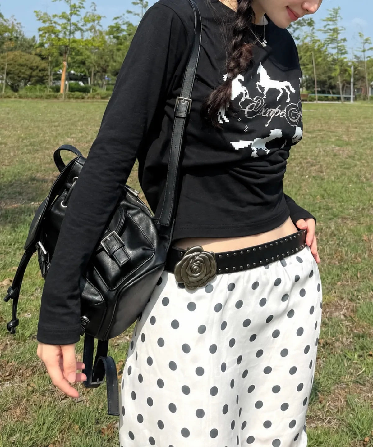 [lotsyou] Nostalgia Chubby ⭐️Non-Twinkle⭐️ Backpack - Leather Black (啞光款)