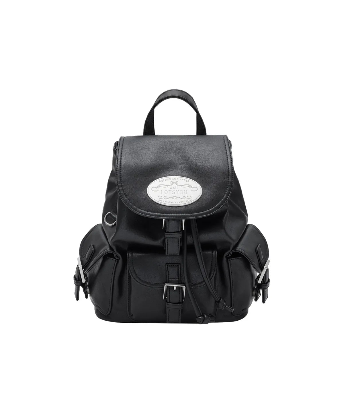 [lotsyou] Nostalgia Chubby ⭐️Non-Twinkle⭐️ Backpack - Leather Black (啞光款)