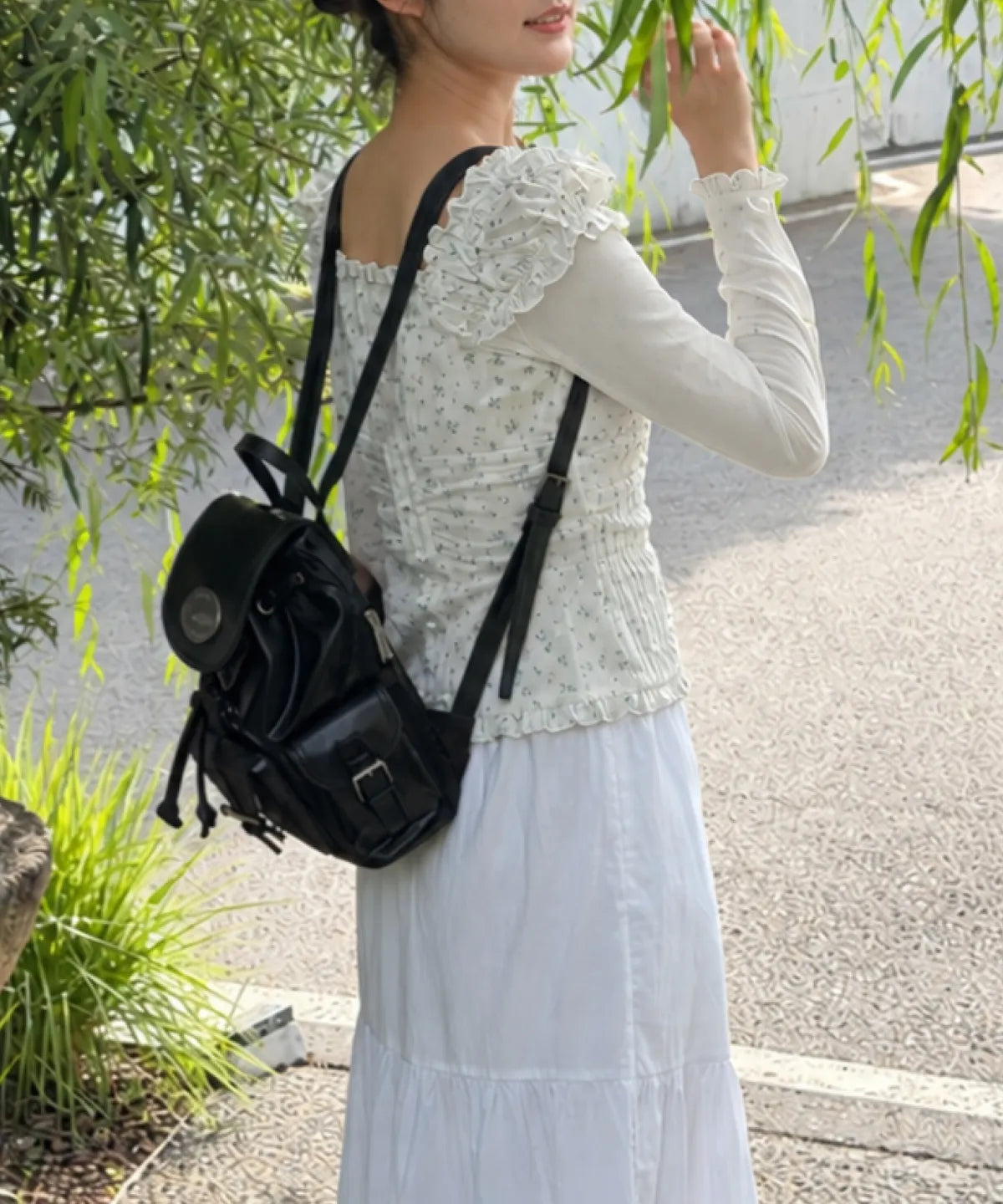 [lotsyou] Nostalgia Chubby ⭐️Twinkle⭐️ Backpack - Leather Black