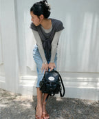 [lotsyou] Nostalgia Chubby ⭐️Twinkle⭐️ Backpack - Leather Black