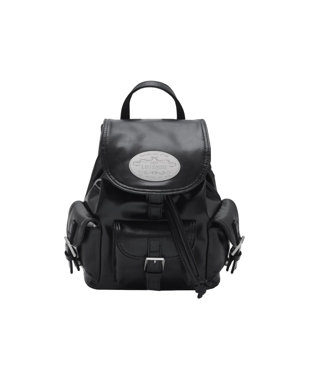 [lotsyou] Nostalgia Chubby ⭐️Twinkle⭐️ Backpack - Leather Black