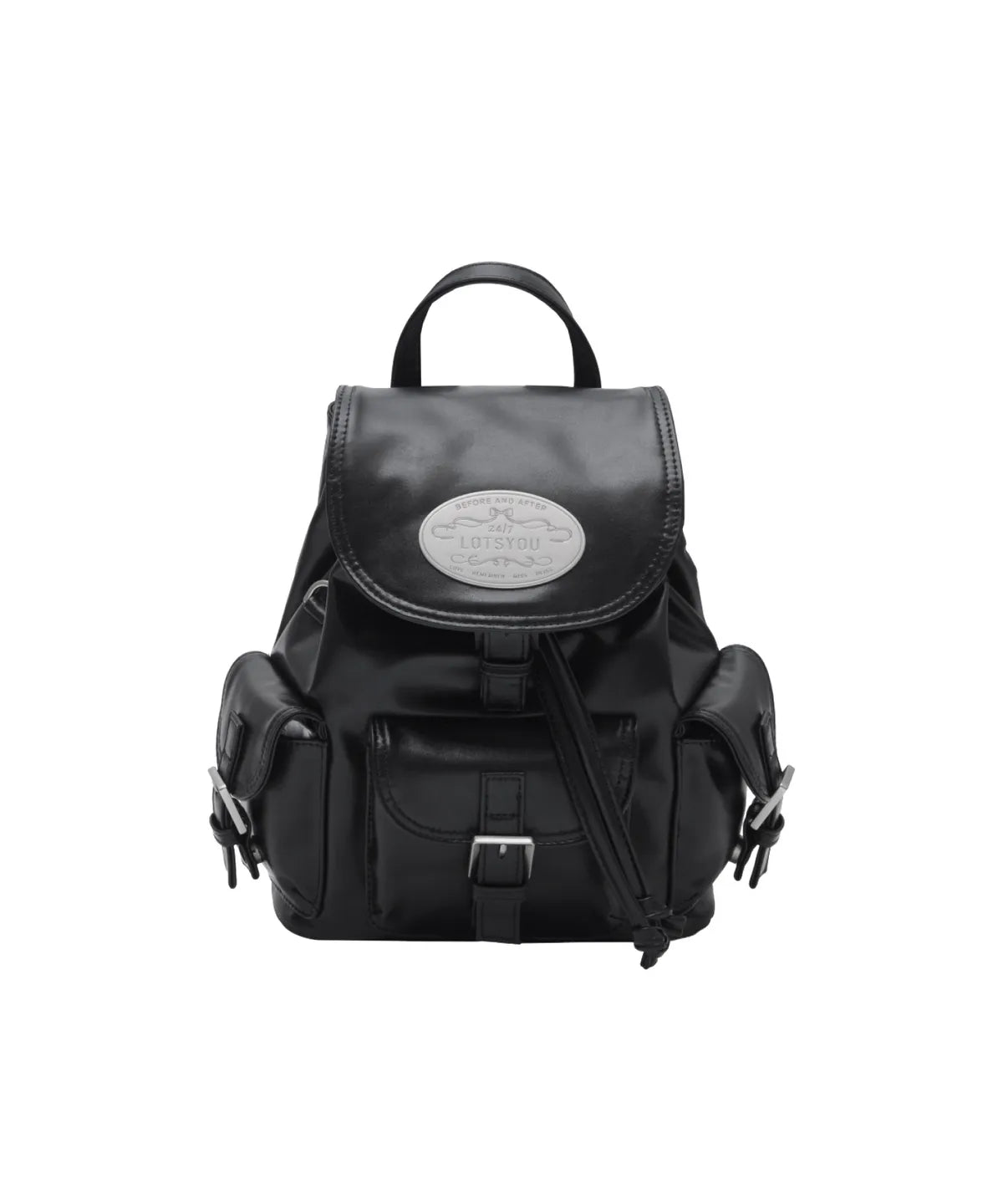 [lotsyou] Nostalgia Chubby ⭐️Twinkle⭐️ Backpack - Leather Black
