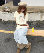 [RONRON] BETTY BOOP RIBBON BASIC FIT T SHIRT_SOFT YELLOW
