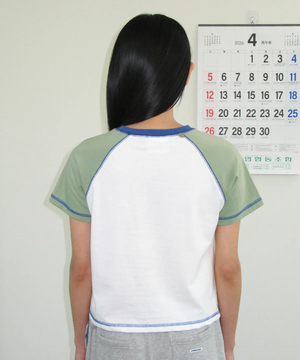 [RONRON] BETTY BOOP MINI STAR STITCH RAGLAN T SHIRT_GREEN