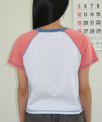 [RONRON] BETTY BOOP MINI STAR STITCH RAGLAN T SHIRT_ORANGE