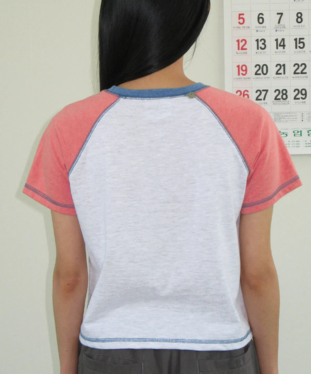[RONRON] BETTY BOOP MINI STAR STITCH RAGLAN T SHIRT_ORANGE