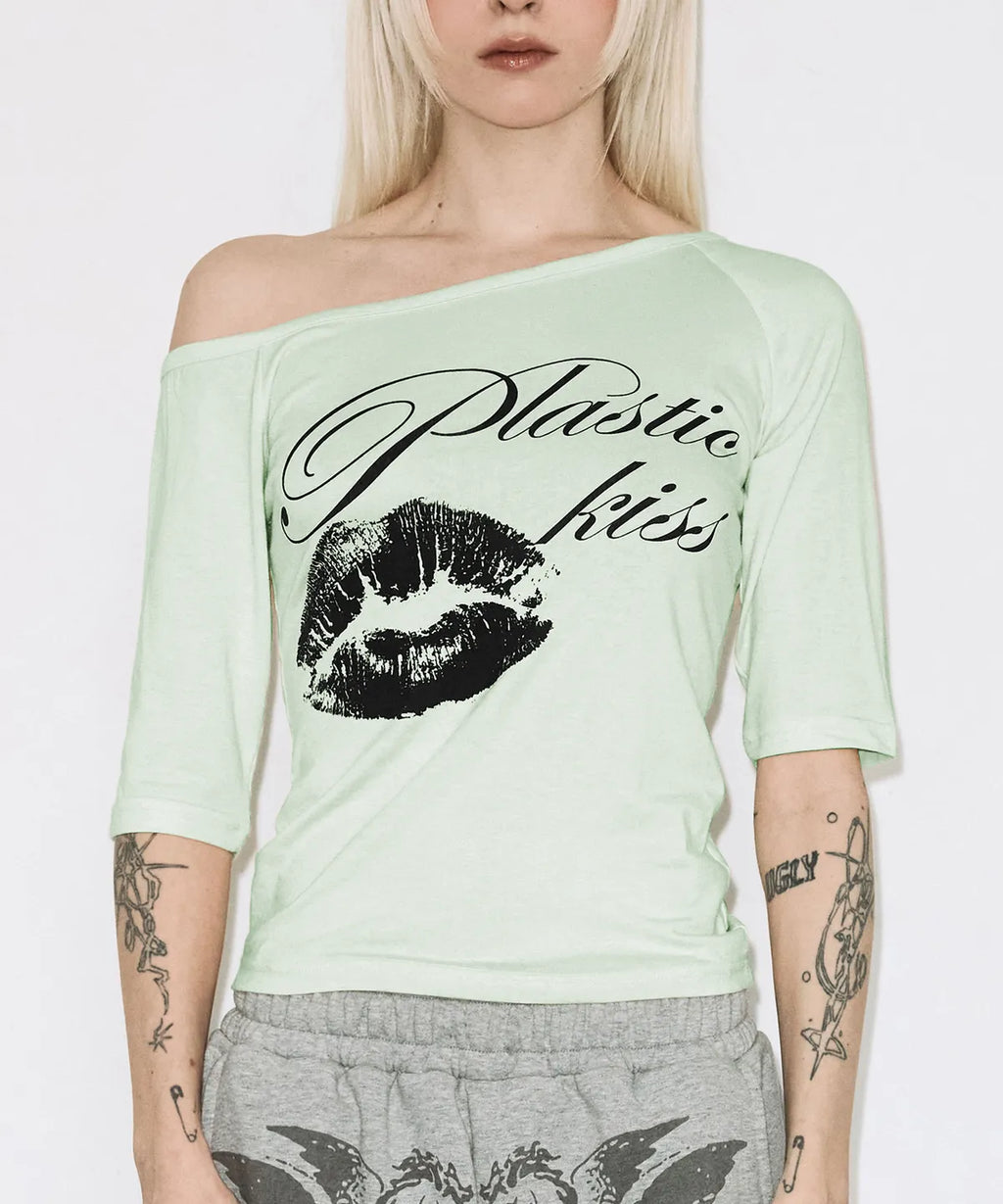 [FANCY CLUB] PLASTIC KISS ONE-SHOULDER TOP_5 COLORS