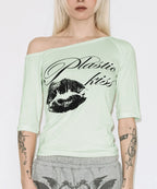 [FANCY CLUB] PLASTIC KISS ONE-SHOULDER TOP_5 COLORS