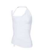 [PLEASNOFOLLOW] HUSH BUTTON HALTER SLEEVELESS TOP_4 COLORS