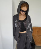 [WAVEGIRL] SINGLE WAVY HOOD ZIP-UP_3 COLORS