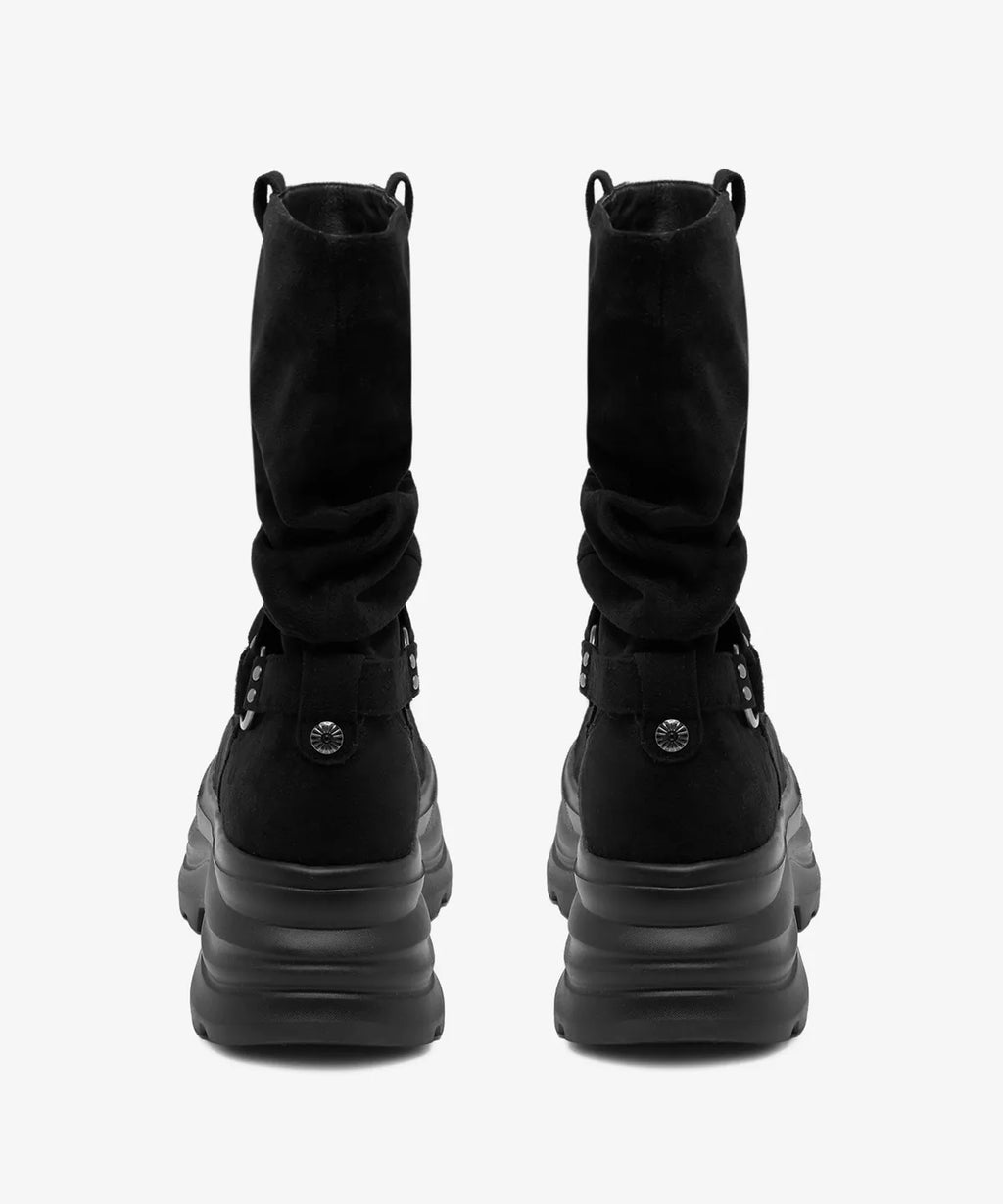 [OTZ] 3300 Slouch Platform Boots - Suede Black