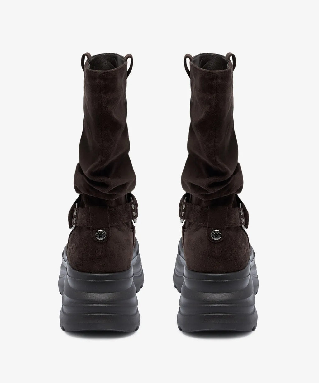 [OTZ] 3300 Slouch Platform Boots - Suede Brown