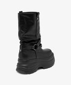 [OTZ] 3300 Slouch Platform Boots - Leather Black