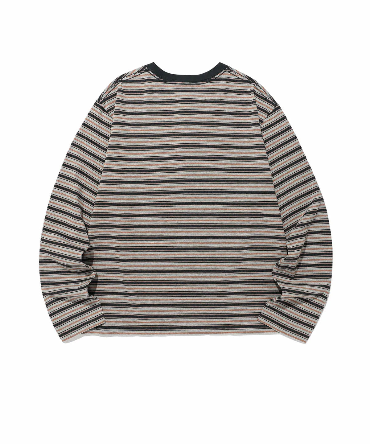 [niceghostclub] STRIPE HENLEY LS TEE_GREY