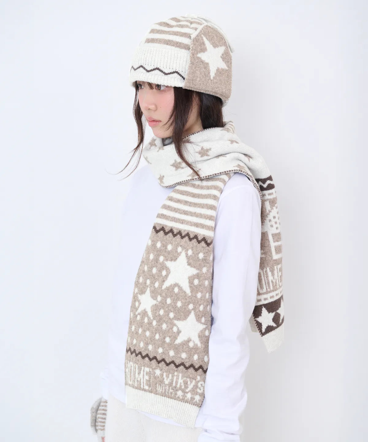 [video jockey] Vikey Star Knit Muffler - 3colors