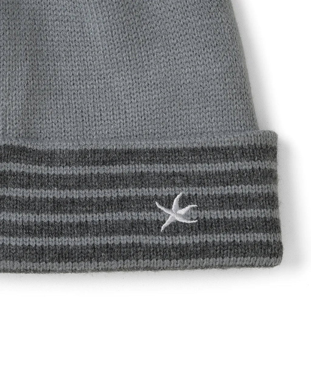 [TCM] reversible stripe beanie (grey)