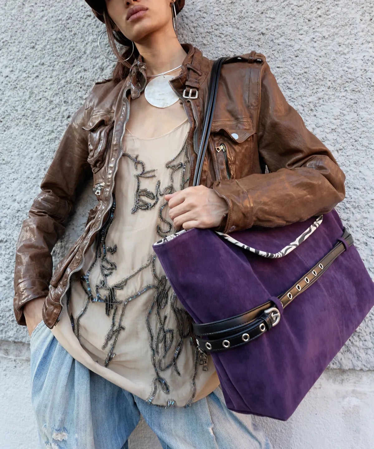 [Otie] TIED ARK BAG_SUEDE ESPRESSO