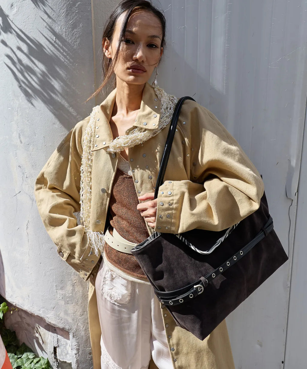 [Otie] TIED ARK BAG_SUEDE ESPRESSO
