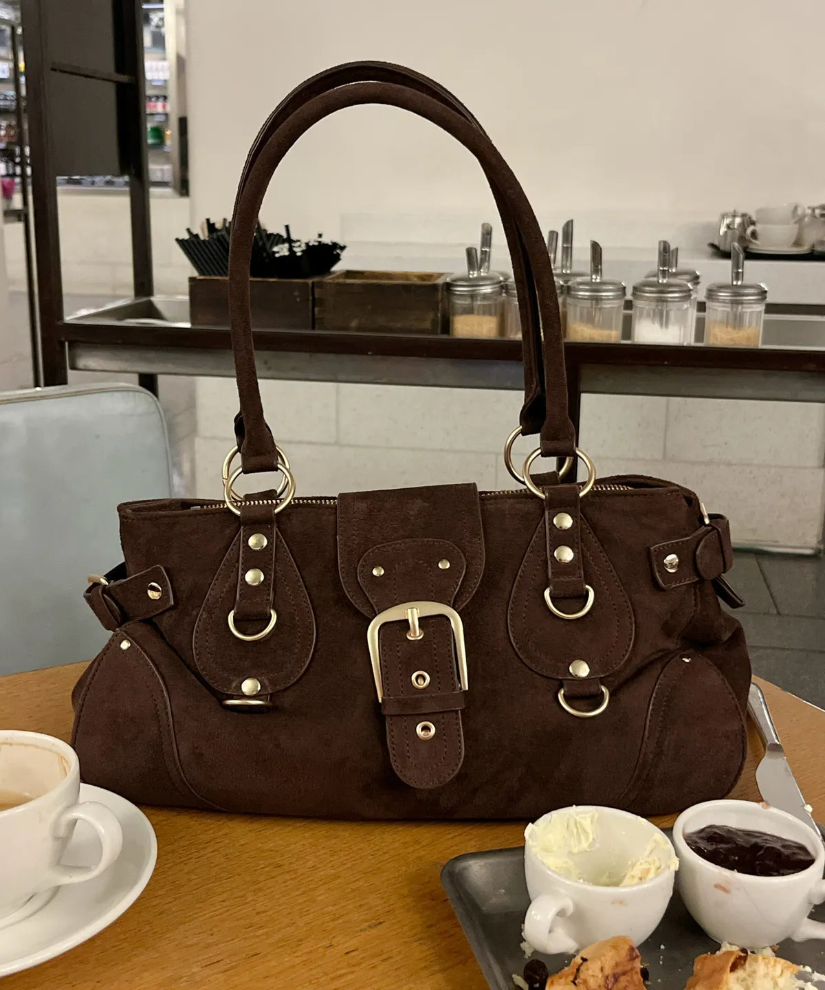 [dimanche] Editor Bag (suede brown)