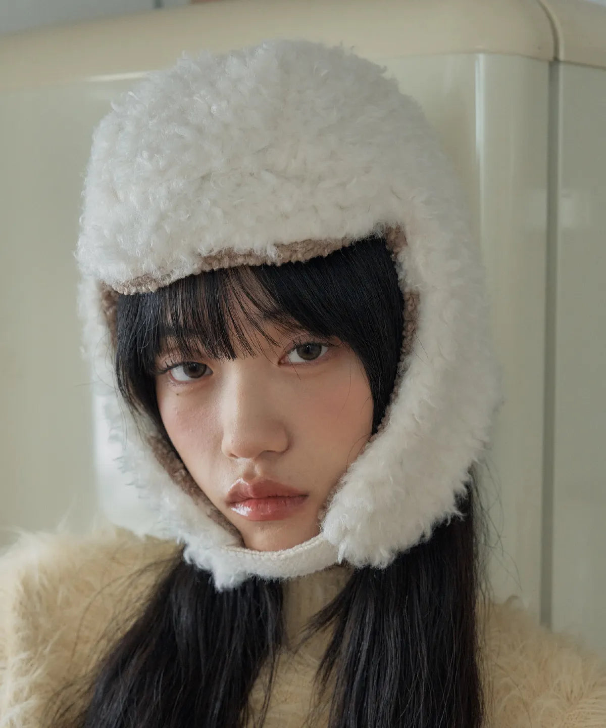 [POESIEDAME] WOOLY EARFLAP HAT - 2colors