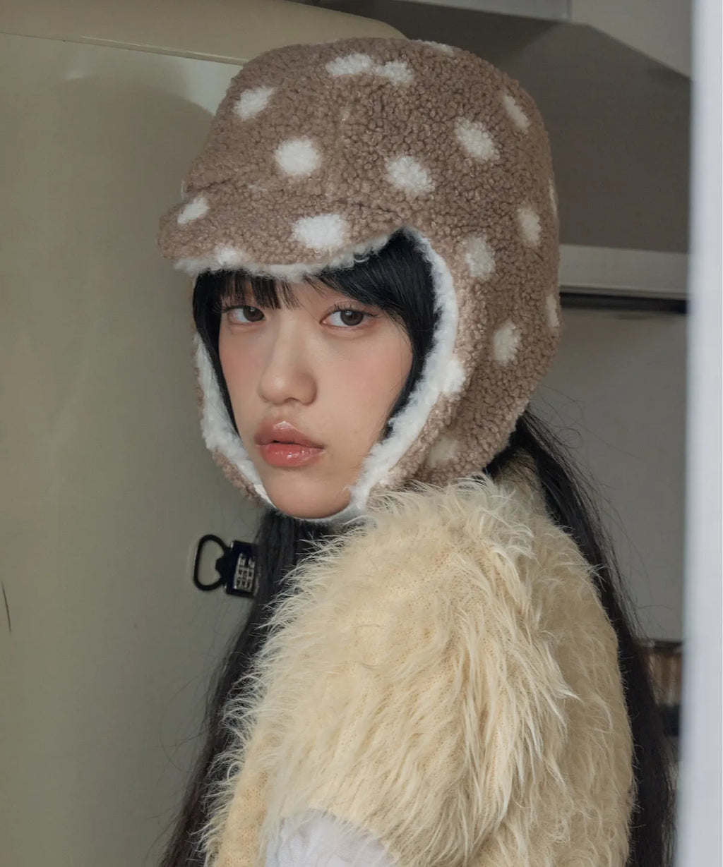 [POESIEDAME] WOOLY EARFLAP HAT - 2colors