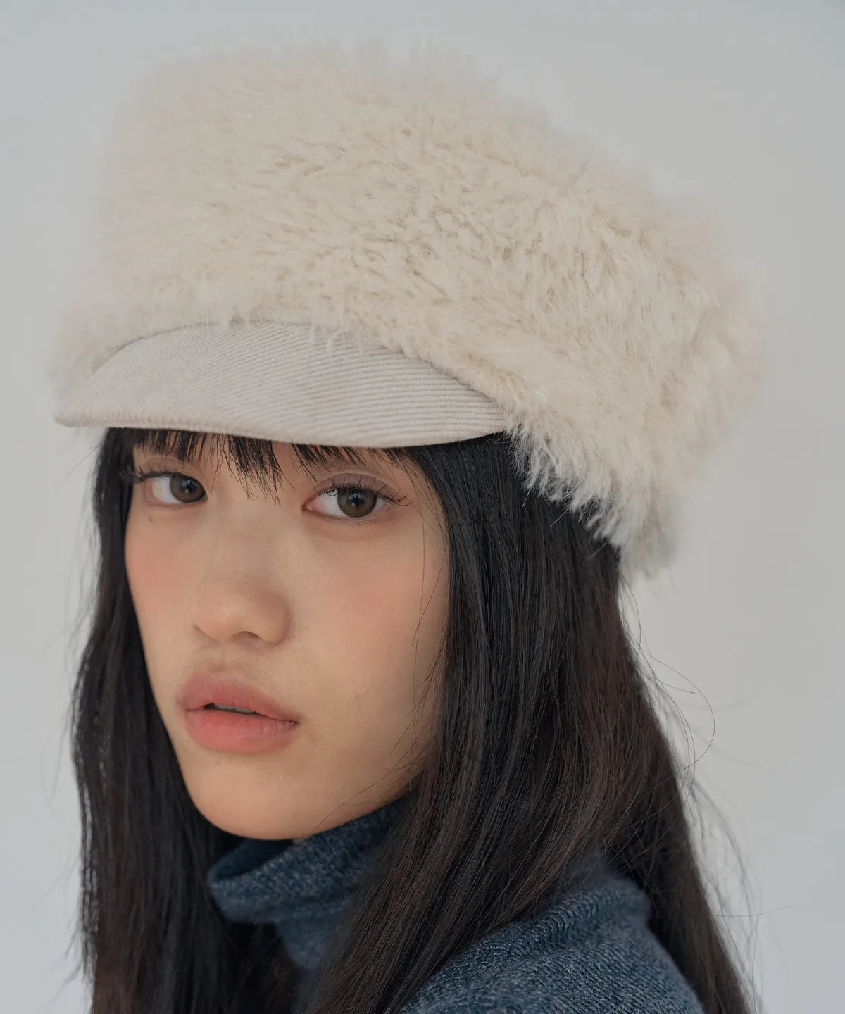 [POESIEDAME] DRAPE FUR MARGOT HAT - 2colors