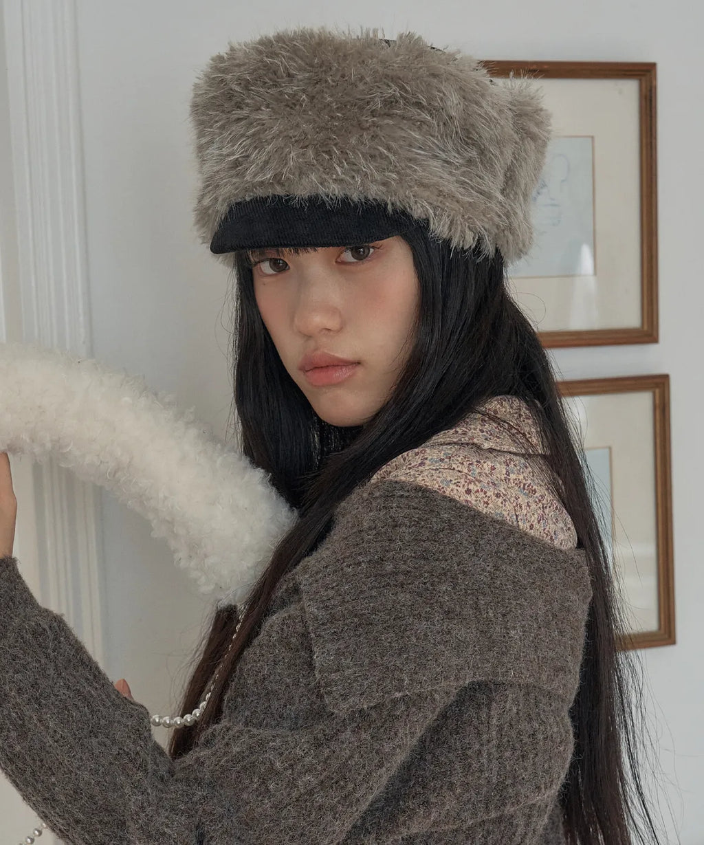 [POESIEDAME] DRAPE FUR MARGOT HAT - 2colors
