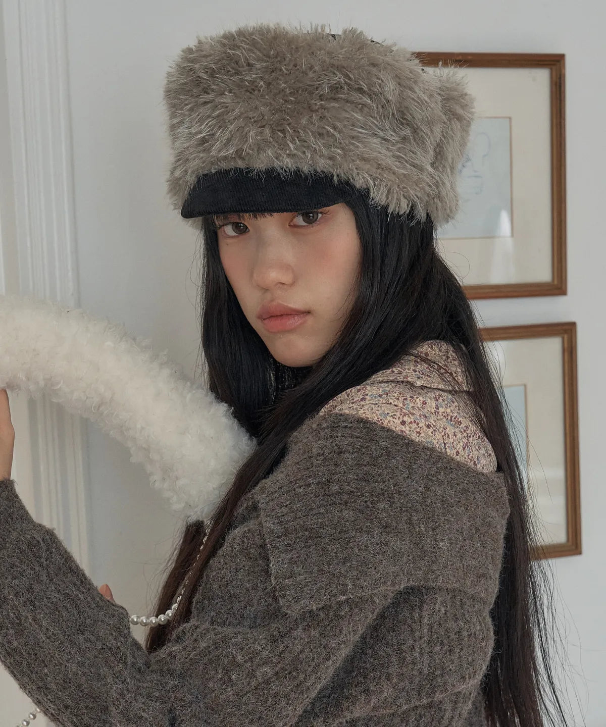 [POESIEDAME] DRAPE FUR MARGOT HAT - 2colors