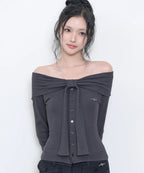 [illigo] Pure Bow Cardigan Top - 5 Colors