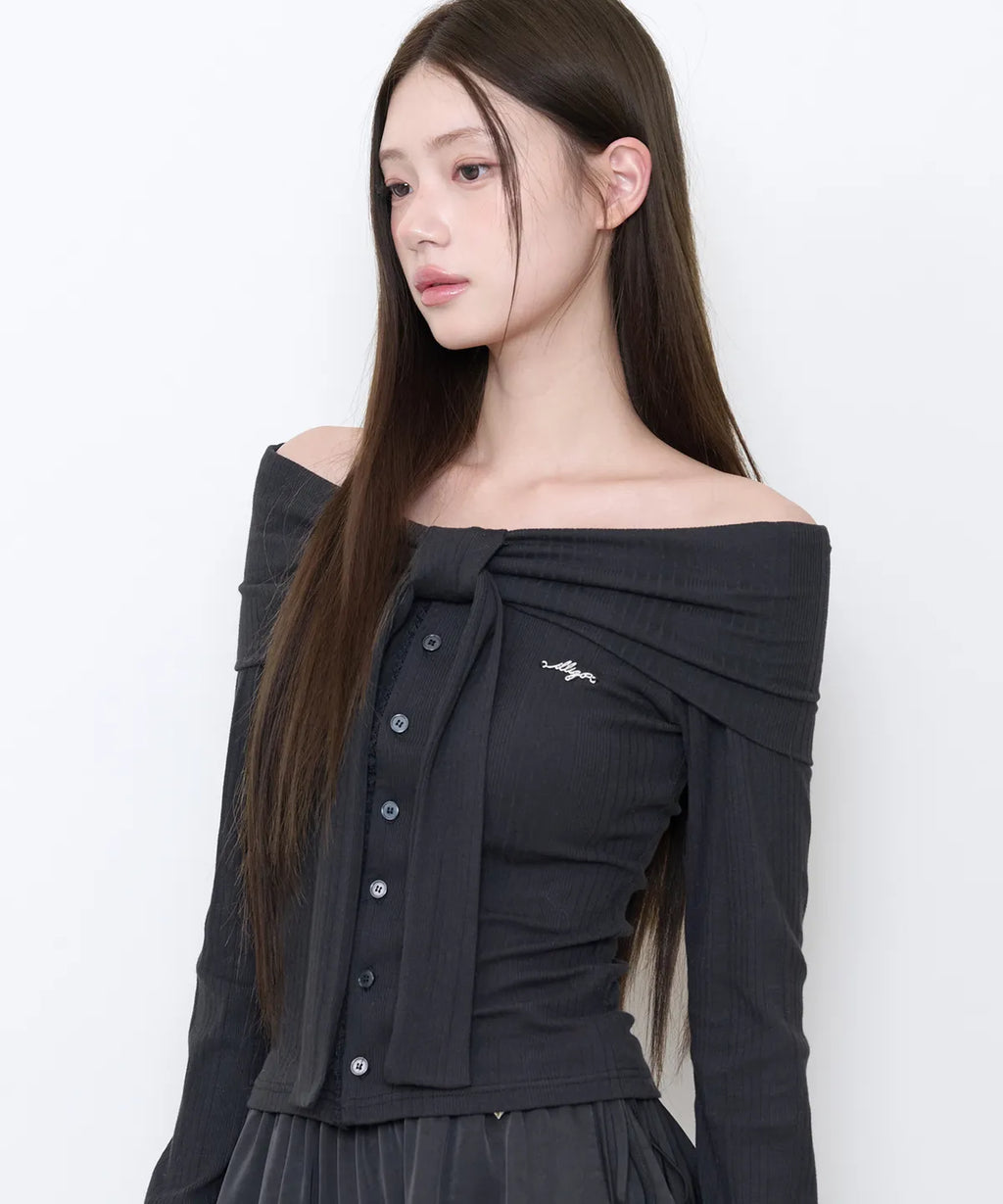 [illigo] Pure Bow Cardigan Top - 5 Colors