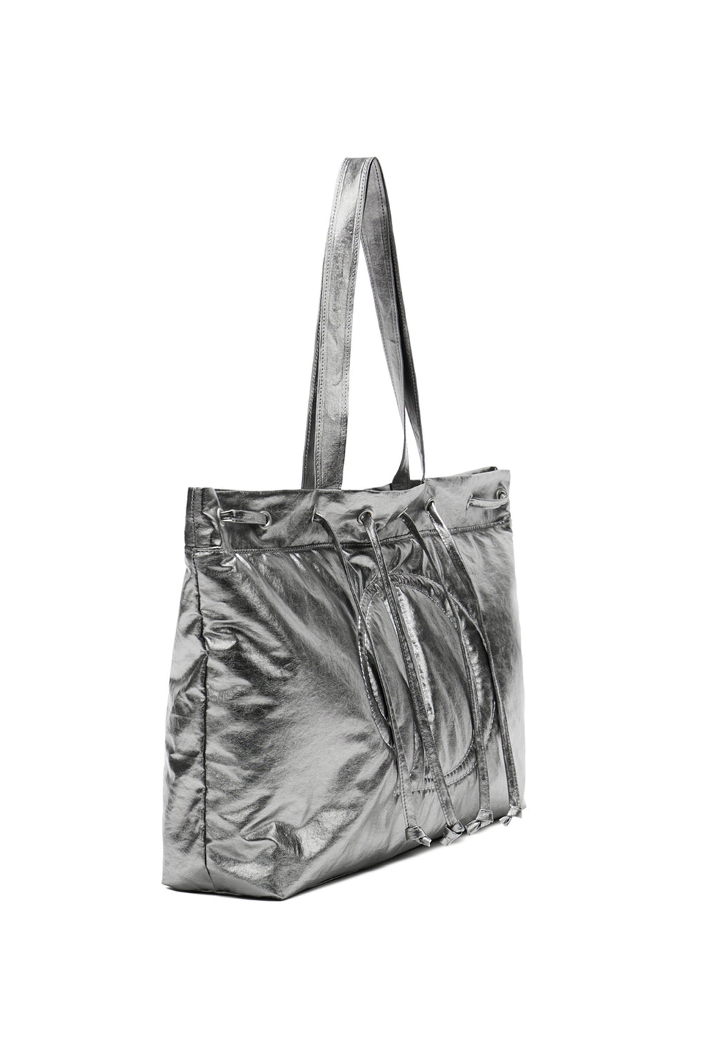 DEINET D STITCH PADDING BAG IN SILVER