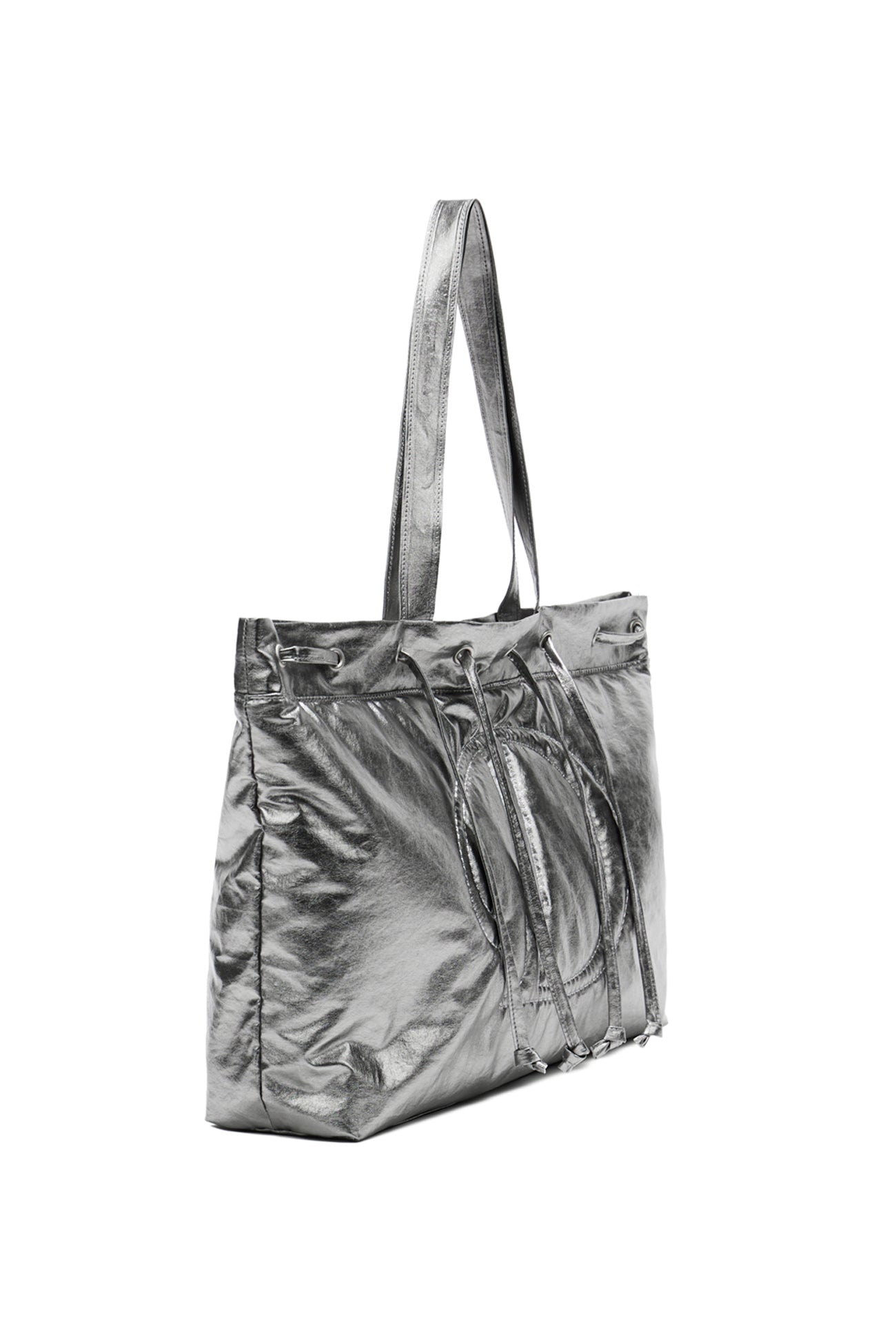 DEINET D STITCH PADDING BAG IN SILVER