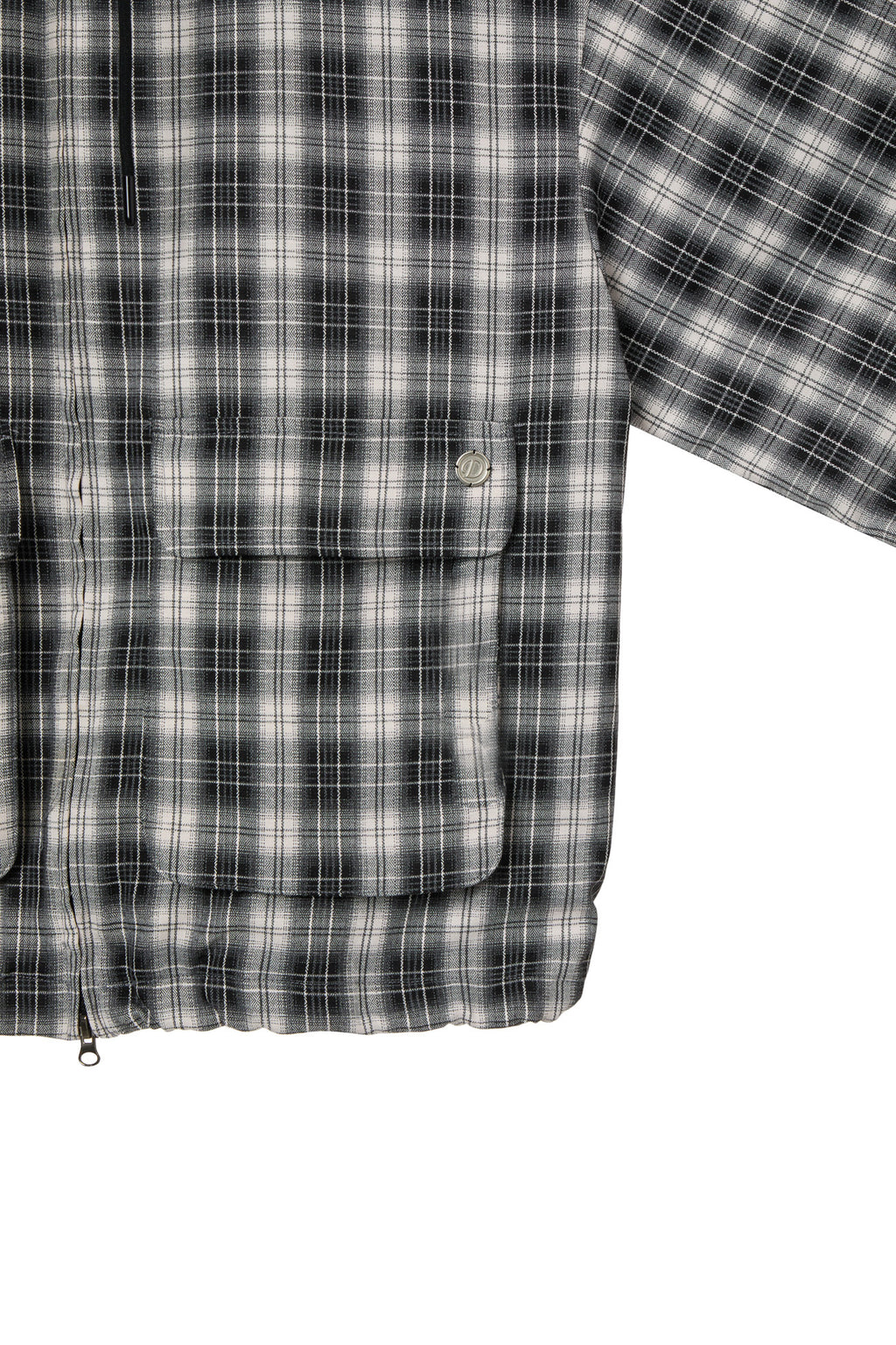 DEINET CHECK BOMBER JACKET IN BLACK