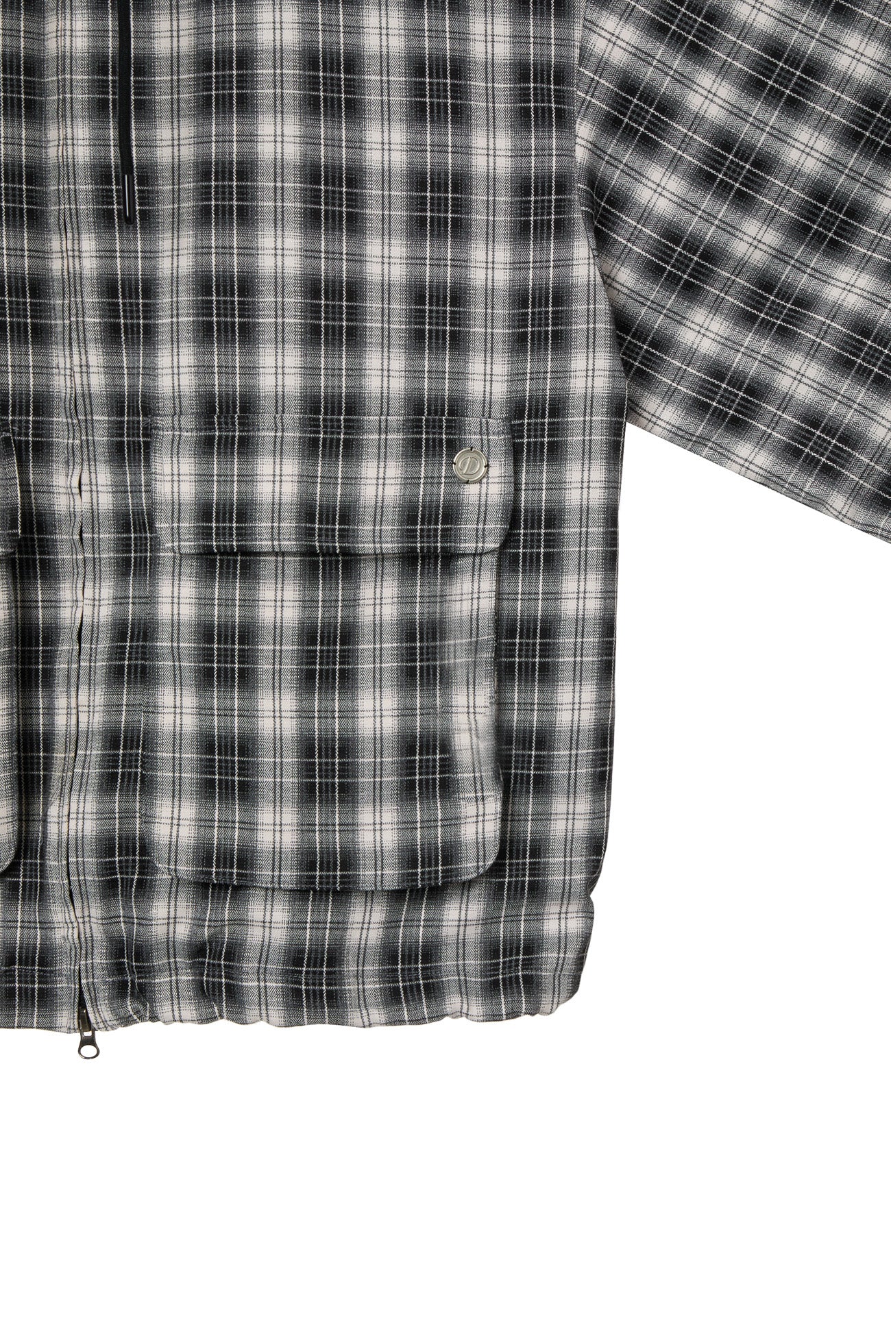 DEINET CHECK BOMBER JACKET IN BLACK