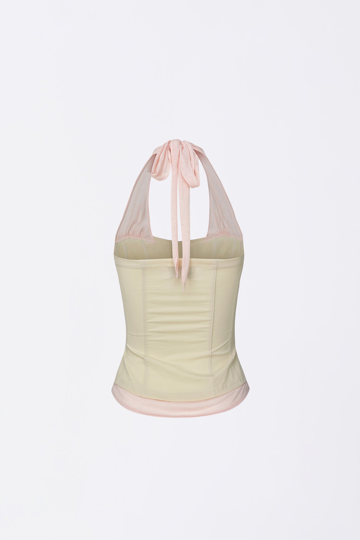Farm Corset Halter Top Raw/Baby Pink