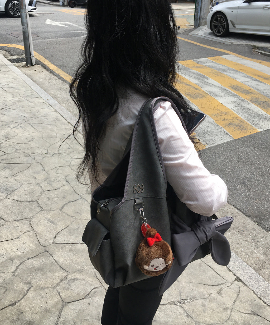 [dttm.club x siweol 獨家限定團購] Bow Shoulder Bag - ⭐️Medium⭐️ Nubuck Grey