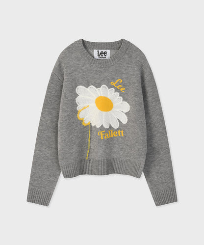 [Fallet x Lee] Sun Flower Knit / grey