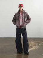 BADBLOOD Reversible Hoodie Windbreaker / Check Red