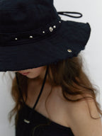 ASURA STUD COTTON HAT (BLACK)