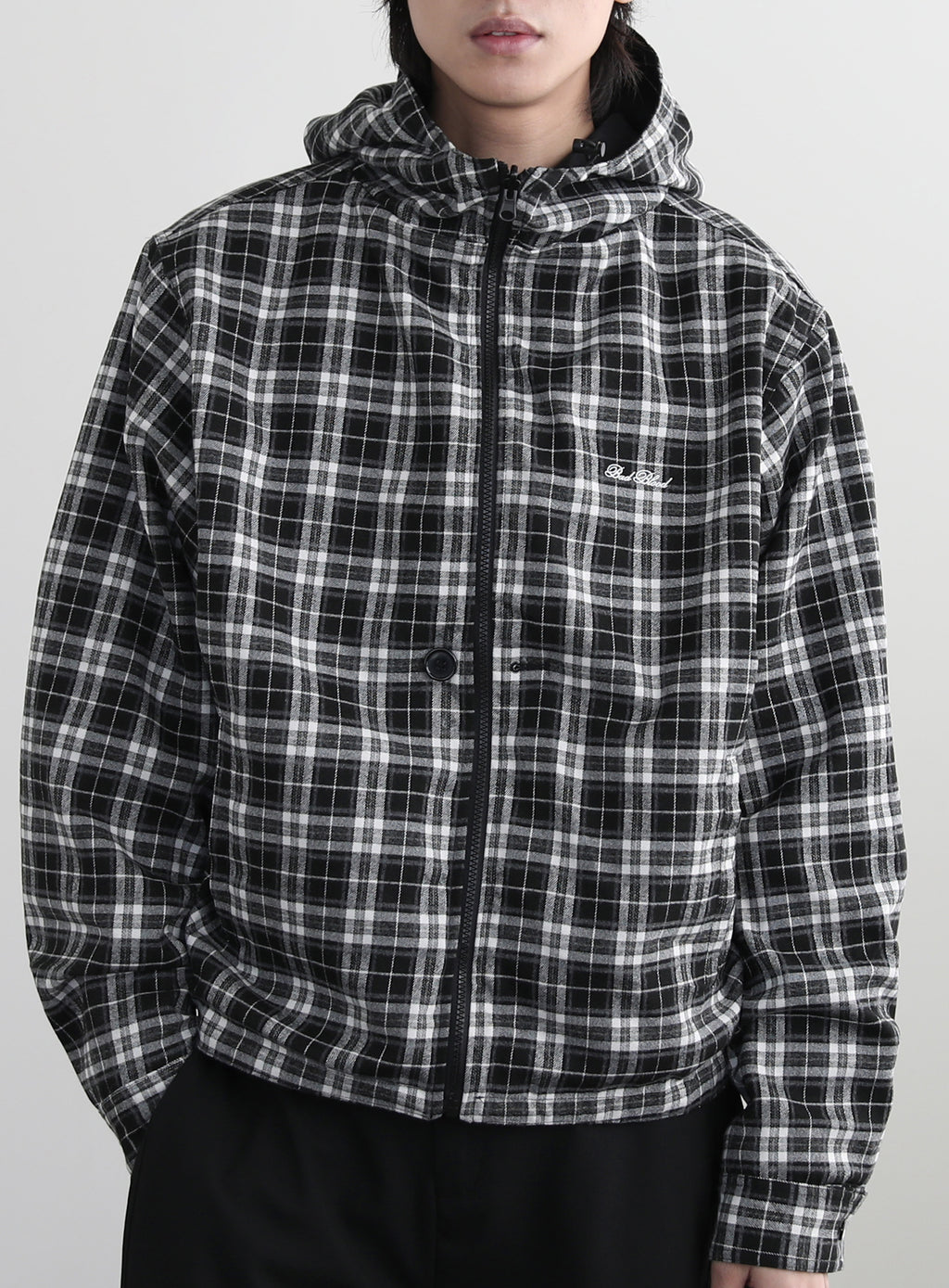 BADBLOOD Reversible Hoodie Windbreaker / Check Black