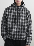 BADBLOOD Reversible Hoodie Windbreaker / Check Black