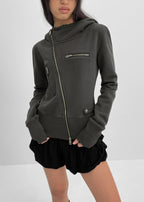 BLAKCUP Freaky Unbalanced Hood Zip-Up - 2colors