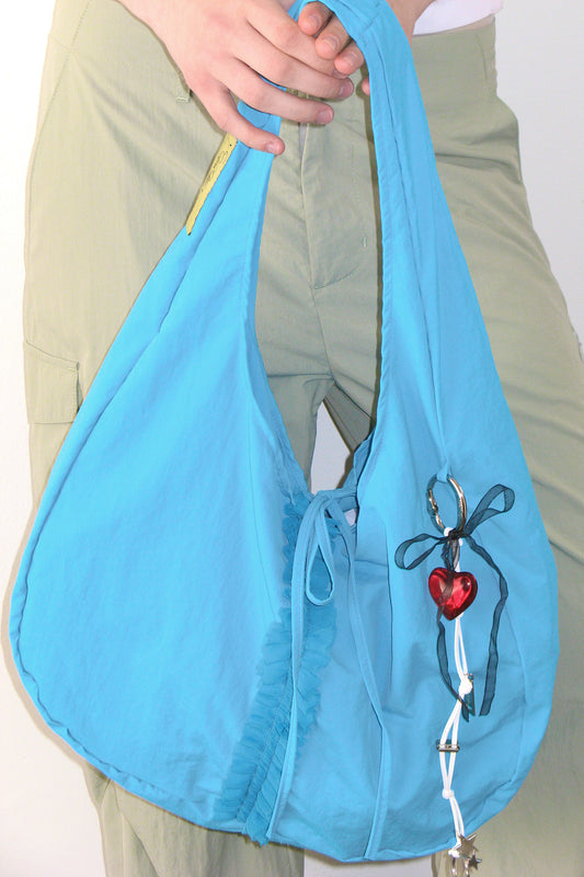 Yeomim frill hobo bag / ocean blue