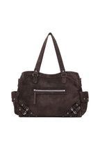 DEINET STUD POCKET BIG BAG IN SUEDE BROWN