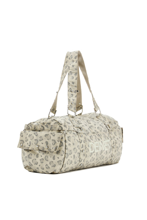 DEINETT LOGO DUFFLE BAG IN LEOPARD