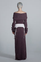Sculptor 2way Shawl Maxi Dress Deep Wine
