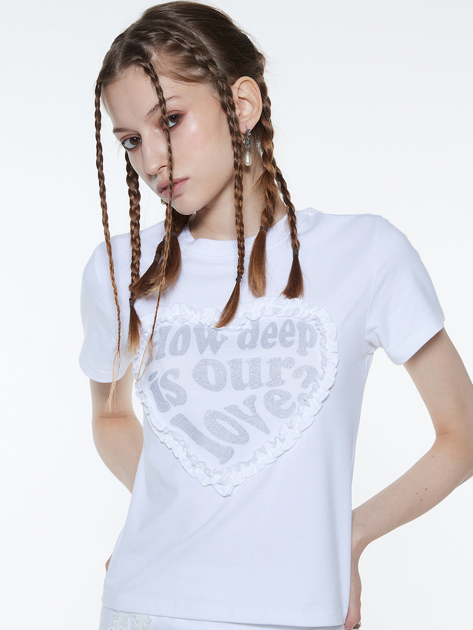 LUVISTRUE LACE LOVE TEE - WHITE