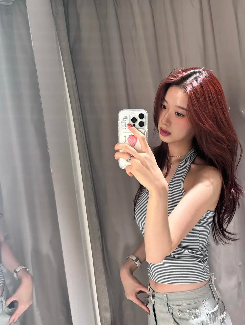 [韓國銷量破千][B-BASIC] Summer Stripe Halter Neck Top / 2colors