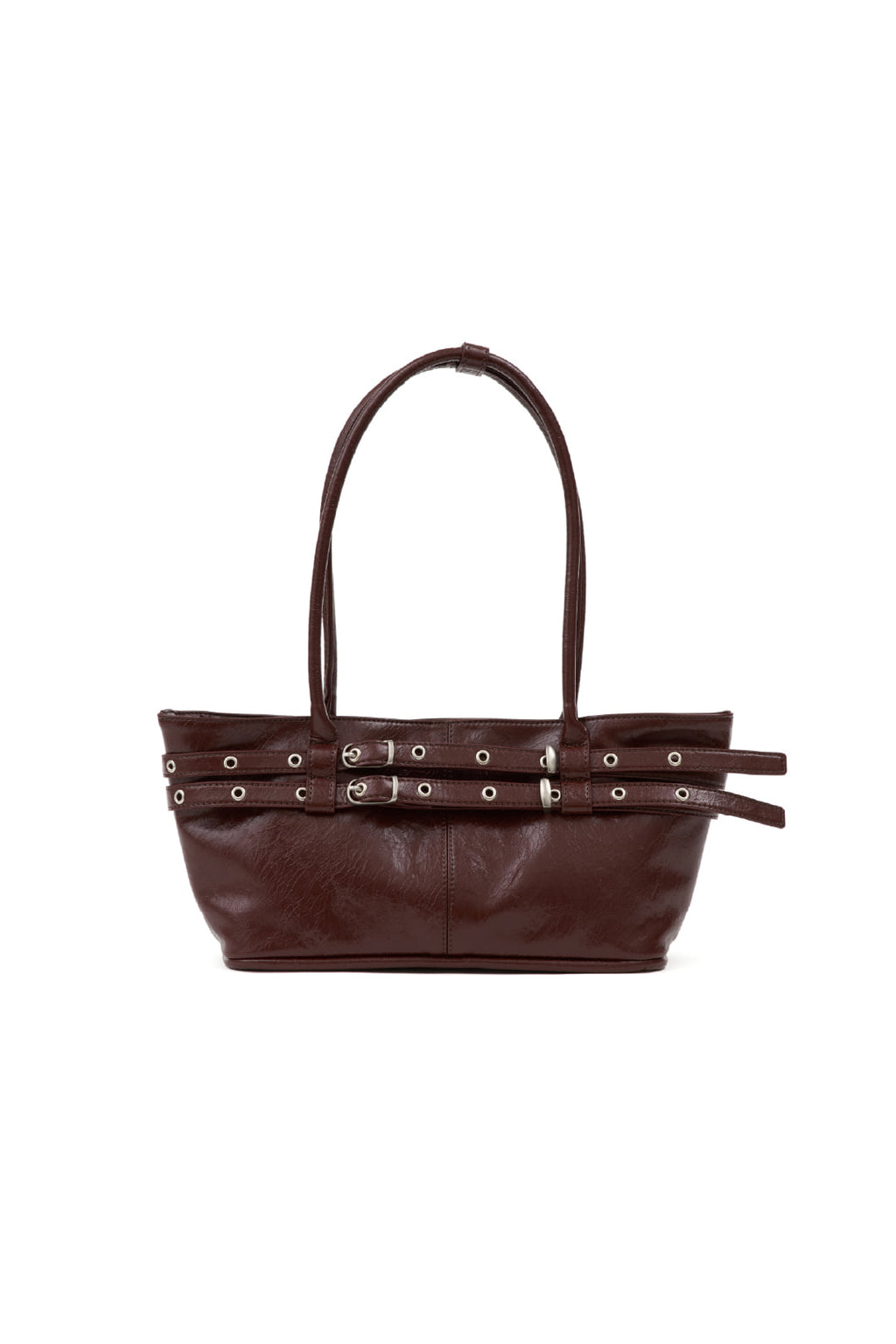 YEOMIM mini belted boat bag (crack burgundy)